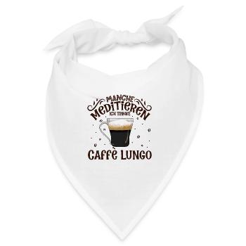 Meditieren und Caffè Lungo - Bandana - Weiß - Vorne