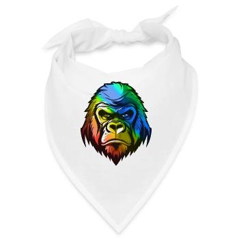 Gorilla Kopf Bunt - Bandana - Weiß - Vorne