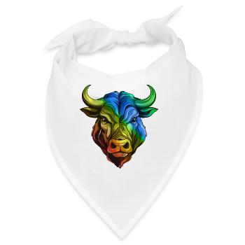 Bulle Kopf Taurus Bunt - Bandana - Weiß - Vorne