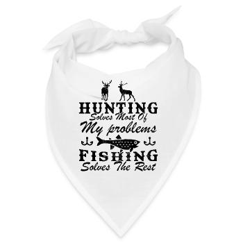 Lustige Jagd Und Angeln Geschenk Humor Jäger - Bandana - Weiß - Vorne