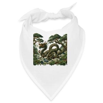 Chinesische Drachenkunst - Bandana - Weiß - Vorne
