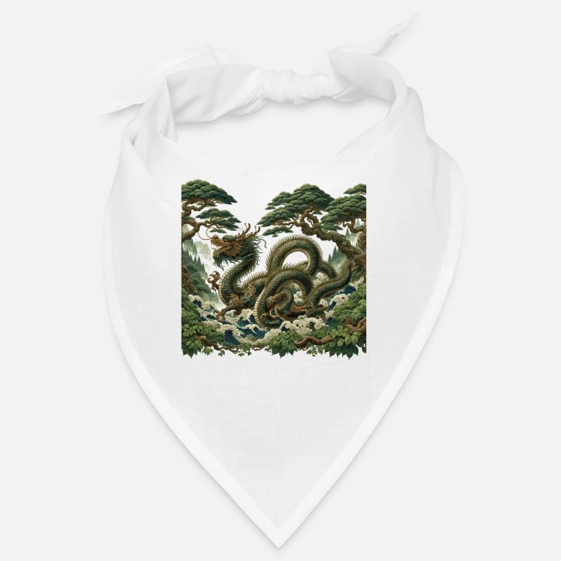 Art du dragon chinois - Bandana - blanc