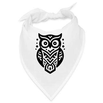 Eule Indianer Tierkreiszeichen - Bandana - Weiß - Vorne