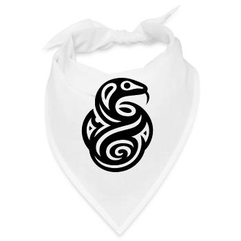 Schlange Indianer Tierkreis - Bandana - Weiß - Vorne