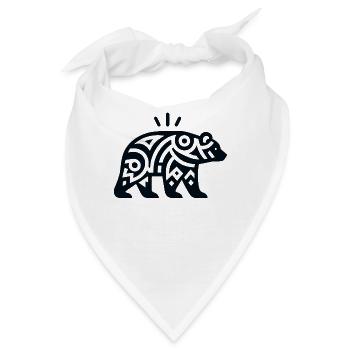 Bär Indianer-Tierkreis - Bandana - Weiß - Vorne