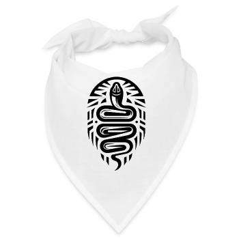 Schlange Indianer Tierkreis - Bandana - Weiß - Vorne