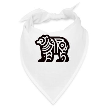 Bär Indianer-Tierkreis - Bandana - Weiß - Vorne
