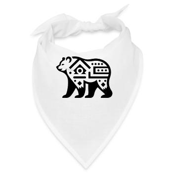 Bär Indianer-Tierkreis - Bandana - Weiß - Vorne