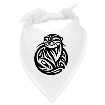 Otter Ureinwohner Amerikanisches Tierkreiszeichen - Bandana - Weiß - Vorne