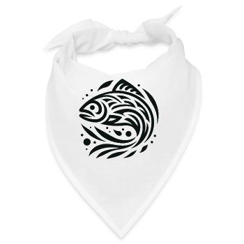 Lachs Indianer-Tierkreis - Bandana - Weiß - Vorne