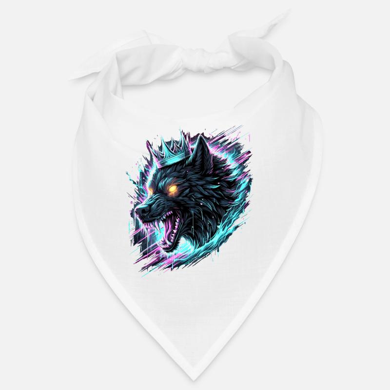 Königlicher Wolf Synthwave Bandana