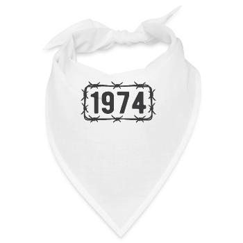 Geburtstag Jahrgang 1974 Stacheldraht - Bandana - Weiß - Vorne