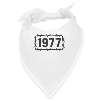 Geburtstag Jahrgang 1977 Stacheldraht - Bandana - Weiß - Vorne