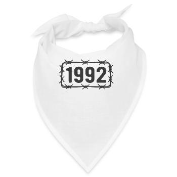 Geburtstag Vintage 1992 Stacheldraht - Bandana - Weiß - Vorne