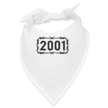 Geburtstag Jahrgang 2001 Stacheldraht - Bandana - Weiß - Vorne