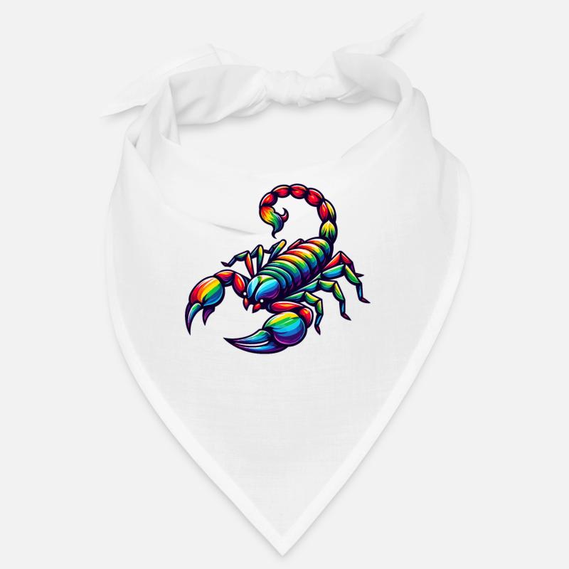 Conception du zodiaque Scorpion dans des teintes arc-en-ciel vives Bandana