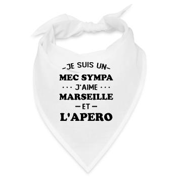 Faner Marseille und der Humor Marseillais Aperitif - Bandana - Weiß - Vorne