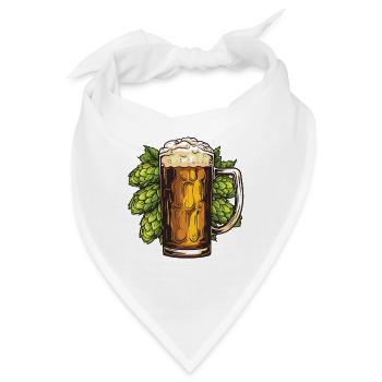 Bierglas Hopfen Malz Bier - Bandana - Weiß - Vorne