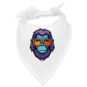 Gorilla Kopf Porträt Cool - Bandana - Weiß - Vorne