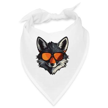 Fuchs Kopf Porträt Cool - Bandana - Weiß - Vorne