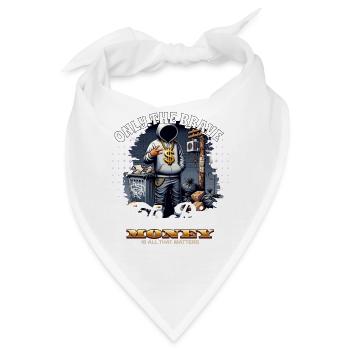 Only the brave get rich - Bandana - Weiß - Vorne