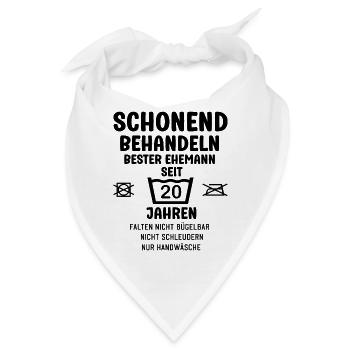 Bitte schonend behandeln 20 Jahre Verheiratet - Bandana - Weiß - Vorne