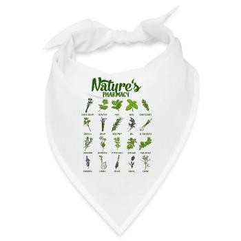 Heilkräfte der Natur - Heilpflanzen - Bandana - Weiß - Vorne