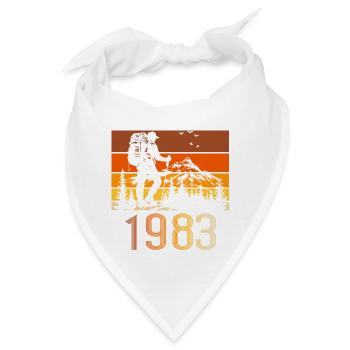 Hiking since 1983, Vintage Geburtstag Geschenk - Bandana - Weiß - Vorne