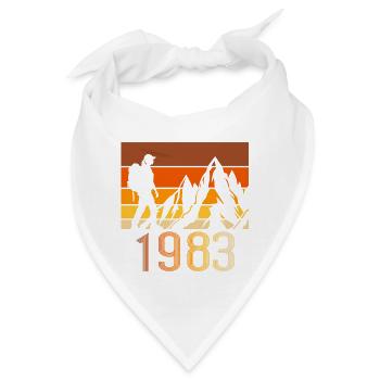 Hiking since 1983, Vintage Geburtstag Geschenk - Bandana - Weiß - Vorne