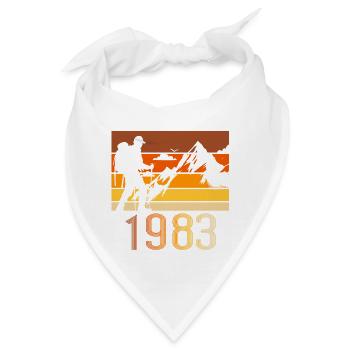 Hiking since 1983, Vintage Geburtstag Geschenk - Bandana - Weiß - Vorne