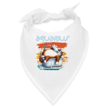 Zodiac - Sternzeichen - Aquarius - Wassermann - Bandana - Weiß - Vorne