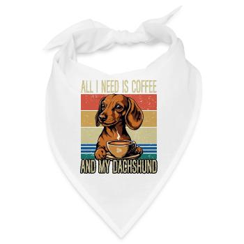 Kaffee und mein Dachshund - Bandana - Weiß - Vorne