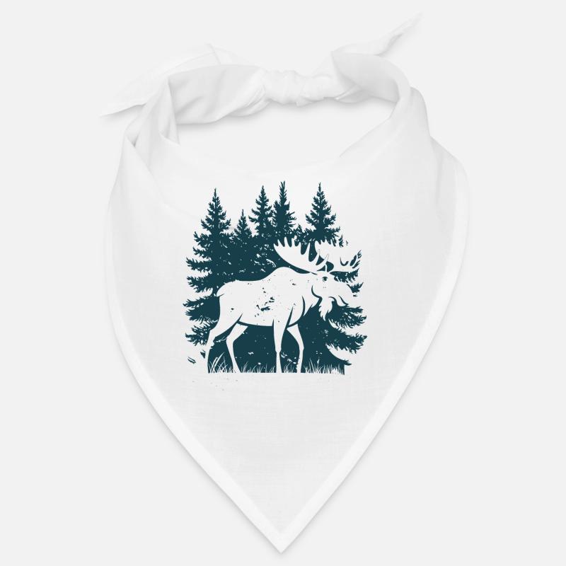 Elch - Bandana - Weiß