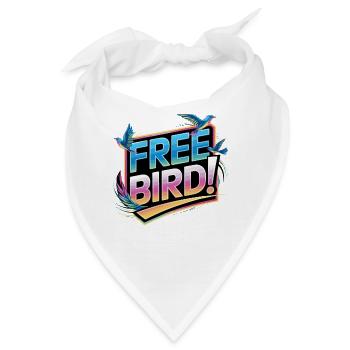 Free Bird - frei wie ein Vogel - Bandana - Weiß - Vorne