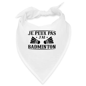 I Can't I Badminton Humor Geschenk - Bandana - Weiß - Vorne
