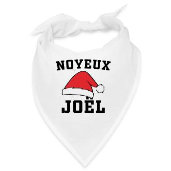 Joel Humor, Joel Eule Geschenk Frohe Weihnachten - Bandana - Weiß - Vorne