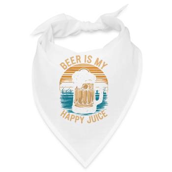 Beer is my happy Juice - Bandana - Weiß - Vorne