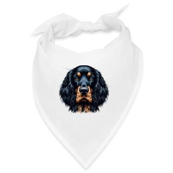 Hundegesicht - Gordon Setter - Bandana - Weiß - Vorne