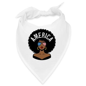 Amerika Afro - Bandana - Weiß - Vorne
