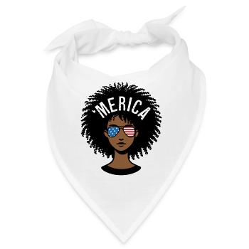 "merica Afro - Bandana - Weiß - Vorne