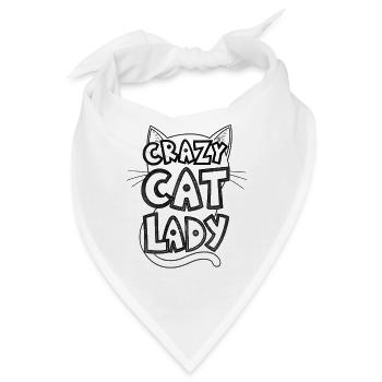 Crazy Cat Lady funny Cats Sayings - Bandana - Weiß - Vorne