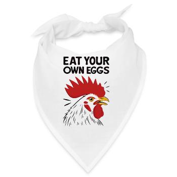 Eat your own eggs funny Rooster - Bandana - Weiß - Vorne