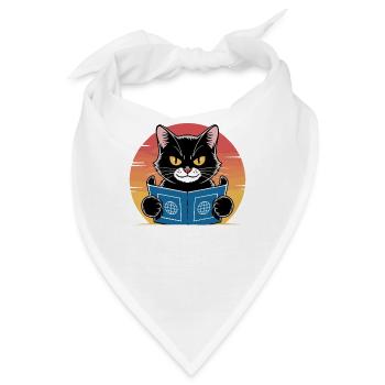 Weltherrschaft – Katze mit großen Plänen - Bandana - Weiß - Vorne