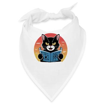 Weltherrschaft – Katze mit großen Plänen - Bandana - Weiß - Vorne