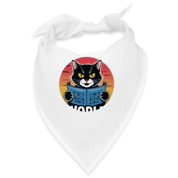 Weltherrschaft – Katze mit großen Plänen - Bandana - Weiß - Vorne