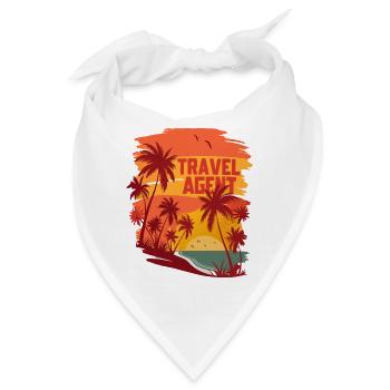 Travel Agent Summer Time Sea Beach with Palm Trees - Bandana - Weiß - Vorne