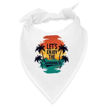 Lets Enjoy the Summer with Palm Trees - Bandana - Weiß - Vorne