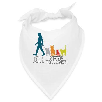 Ich & meine Follower – Katzenhumor Design - Bandana - Weiß - Vorne