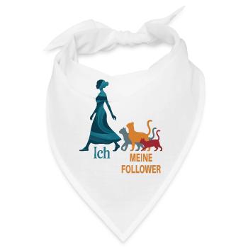 Ich & meine Follower – Katzenhumor Design - Bandana - Weiß - Vorne