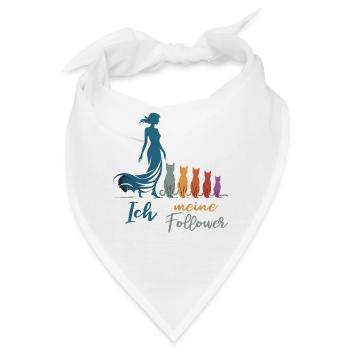 Ich & meine Follower – Katzenhumor Design - Bandana - Weiß - Vorne